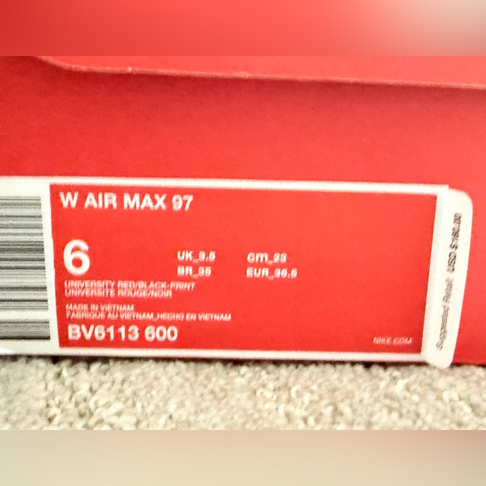 Nike Airmax 97 - Red/ Leopard Print Insole - Picture 7 of 7